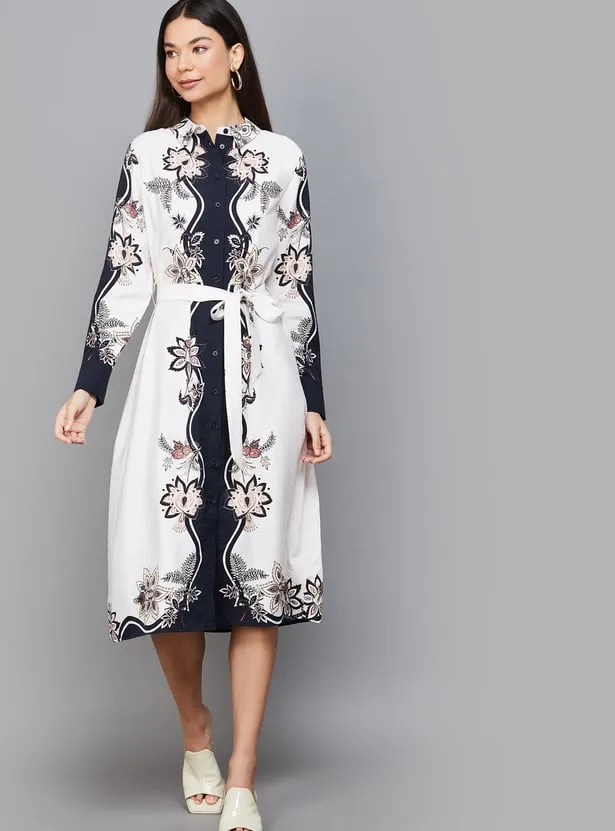 VERO MODA Printed Midi Shirt Dress